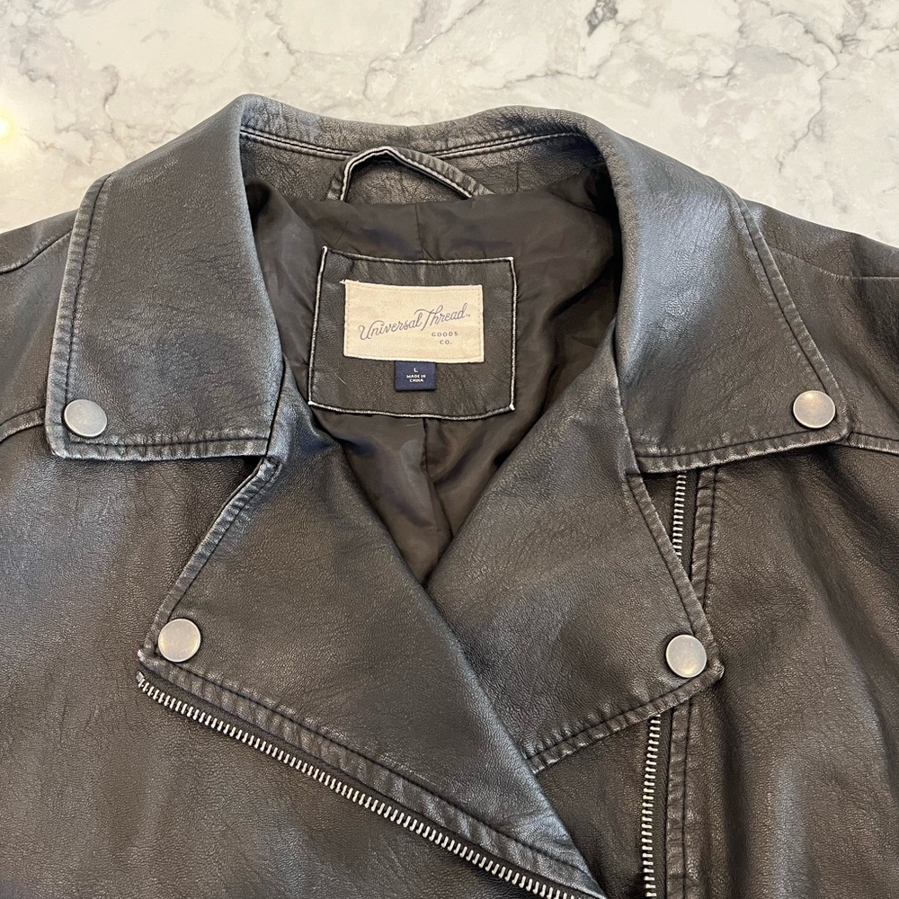 Faux leather motorcycle jacket from Universal Thread size Large